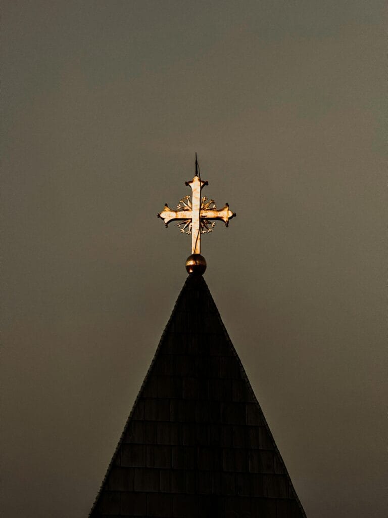 Church with cross on top symbolizing spiritual healing and Biblical Psychology
